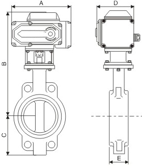 對夾式電動蝶閥結(jié)構(gòu)